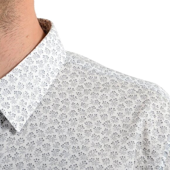 John Varvatos Star USA floral white and grey collared button up size M - Picture 2 of 11